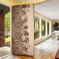 Polynesia Door Cover Hibiscus Hawaiian Tribal Tattoo Retro Pink Pastel - Polynesian Pride