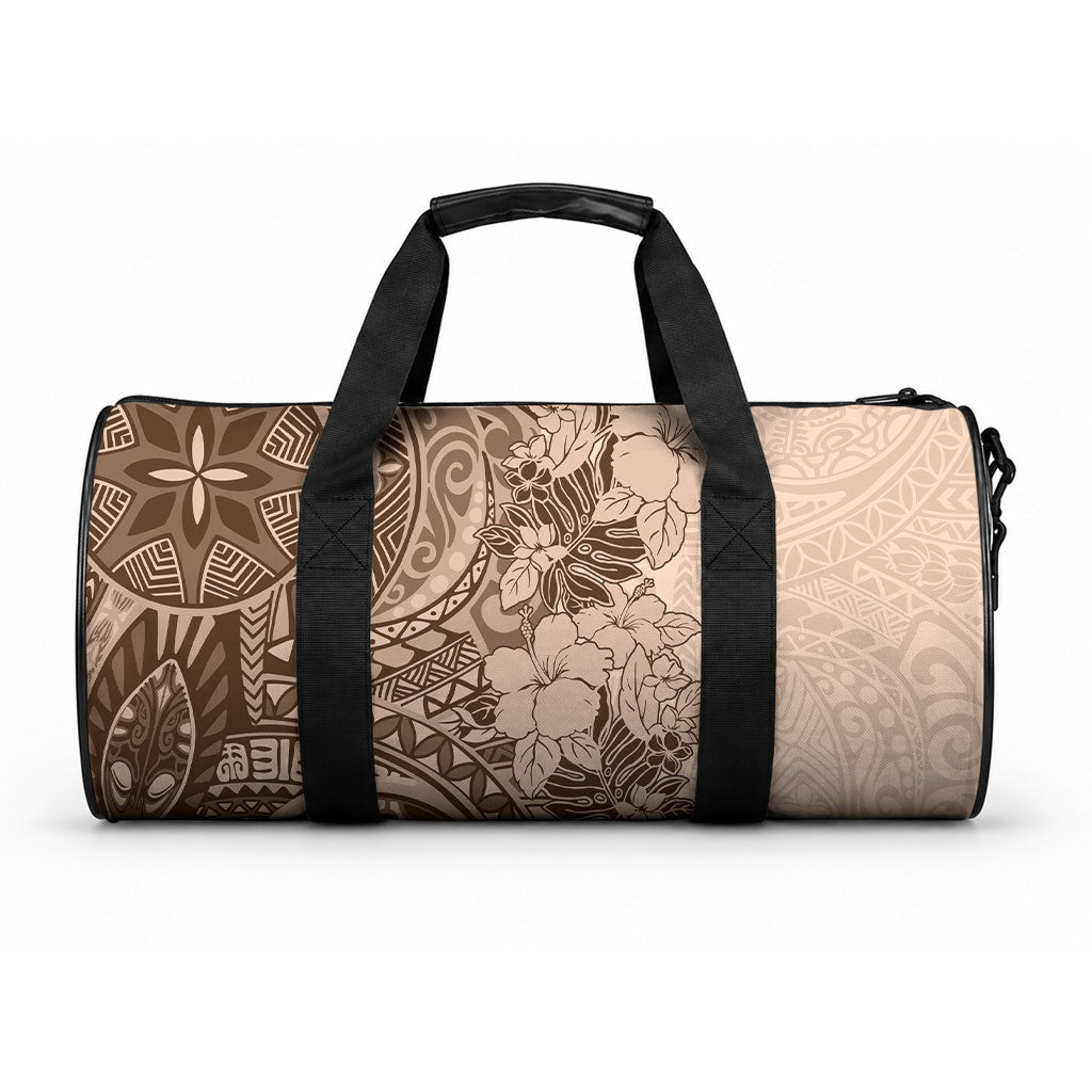 Polynesia Duffle Bag Hibiscus and Hawaiian Tribal Tattoo Retro Style Pink Pastel LT9 One size Pink Pastel - Polynesian Pride