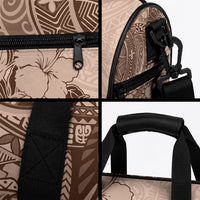 Polynesia Duffle Bag Hibiscus and Hawaiian Tribal Tattoo Retro Style Pink Pastel LT9 - Polynesian Pride