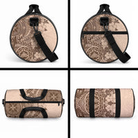 Polynesia Duffle Bag Hibiscus and Hawaiian Tribal Tattoo Retro Style Pink Pastel LT9 - Polynesian Pride