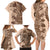 Polynesia Family Matching Long Sleeve Bodycon Dress and Hawaiian Shirt Hibiscus and Hawaiian Tribal Tattoo Retro Style Pink Pastel LT9 - Polynesian Pride