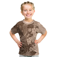 Polynesia Kid T Shirt Hibiscus and Hawaiian Tribal Tattoo Retro Style Pink Pastel LT9 Pink Pastel - Polynesian Pride