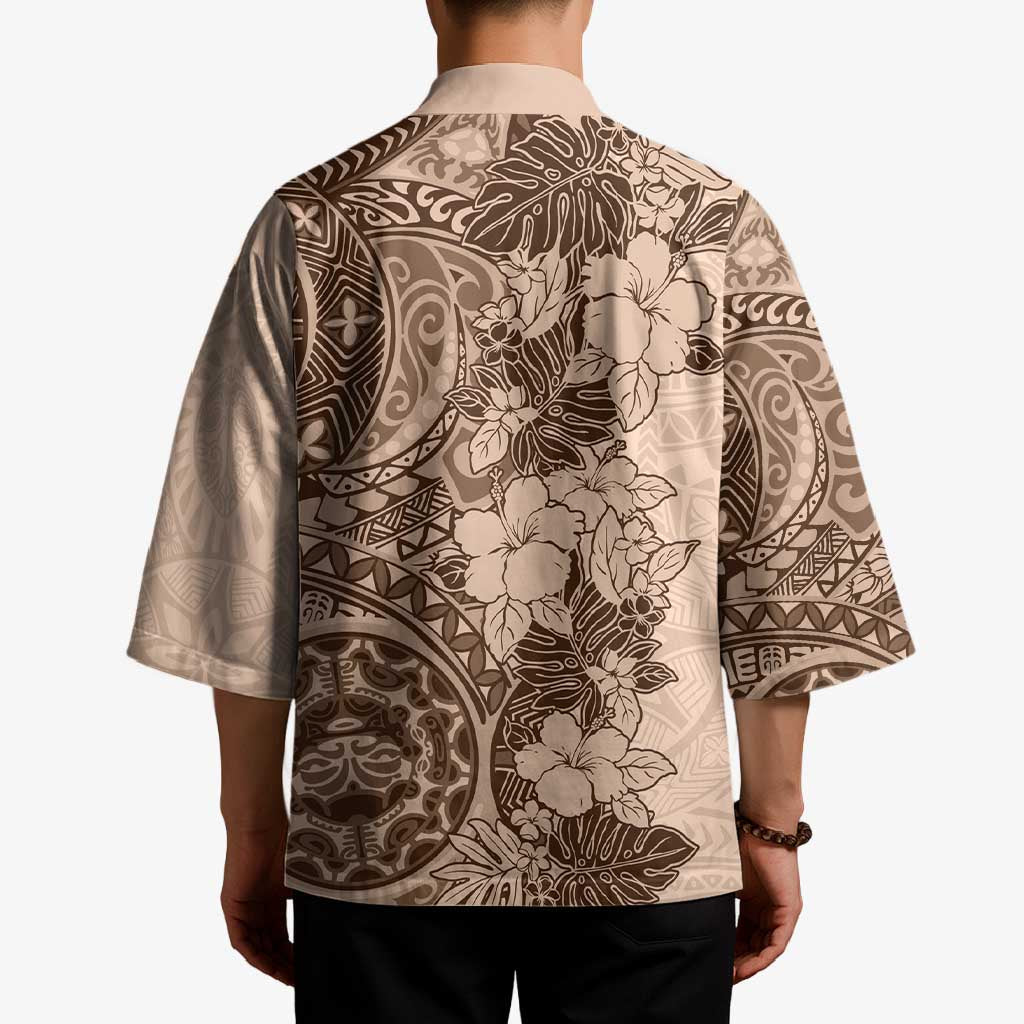 Polynesia Kimono Hibiscus Hawaiian Tribal Tattoo Retro Pink Pastel - Polynesian Pride