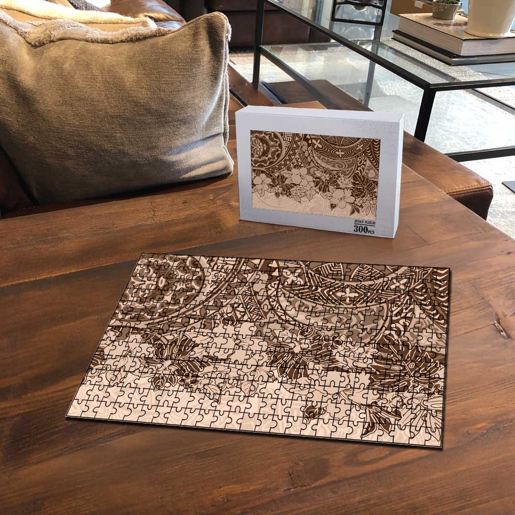 Polynesia Puzzle Hibiscus Hawaiian Tribal Tattoo Retro Pink Pastel - Polynesian Pride