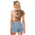Polynesia Raglan Cropped T Shirt Hibiscus and Hawaiian Tribal Tattoo Retro Style Pink Pastel LT9 - Polynesian Pride