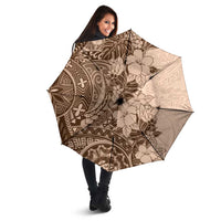 Polynesia Umbrella Hibiscus Hawaiian Tribal Tattoo Retro Pink Pastel - Polynesian Pride