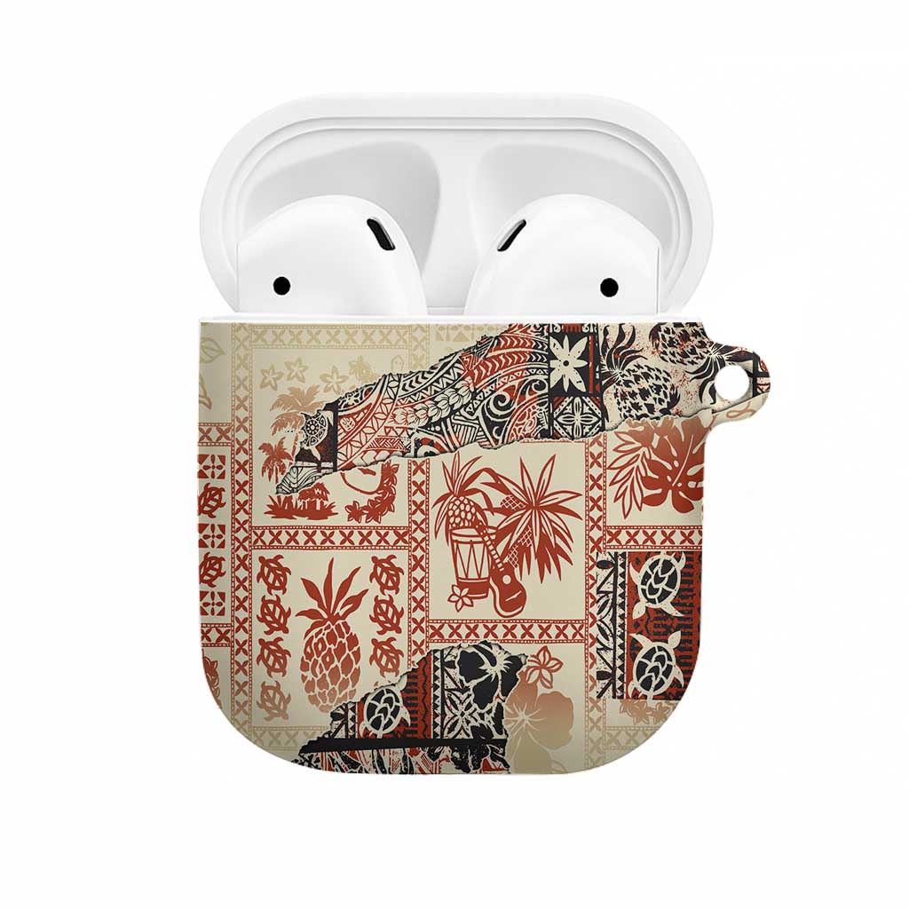 Hawaii Beige Version AirPods Case Aloha Tribal Pattern - Polynesian Pride