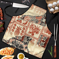 Hawaii Beige Version Apron Aloha Tribal Pattern - Polynesian Pride