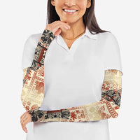 Hawaii Beige Version Arm Sleeves Aloha Tribal Pattern - Polynesian Pride