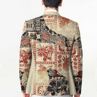 Hawaii Beige Version Blazer Aloha Tribal Pattern - Polynesian Pride