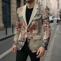 Hawaii Beige Version Blazer Aloha Tribal Pattern - Polynesian Pride