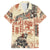 Hawaii Family Matching Puletasi Dress and Hawaiian Shirt Aloha Tribal Pattern Beige Version LT9 Dad's Shirt - Short Sleeve Beige - Polynesian Pride