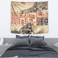 Hawaii Tapestry Aloha Tribal Pattern Beige Version LT9 - Polynesian Pride