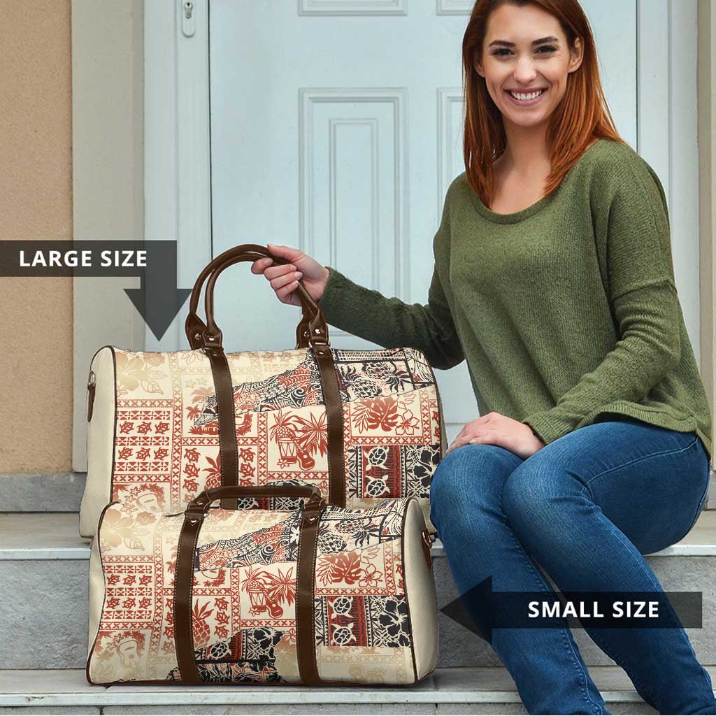 Hawaii Beige Version Travel Bag Aloha Tribal Pattern - Polynesian Pride