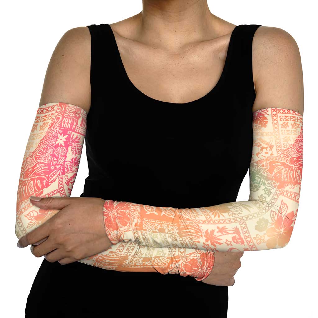 Hawaii Sweat Pink Ombre Arm Sleeves Aloha Tribal Pattern - Polynesian Pride