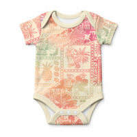 Hawaii Baby Onesie Aloha Tribal Pattern Sweat Pink Ombre LT9 Pink - Polynesian Pride