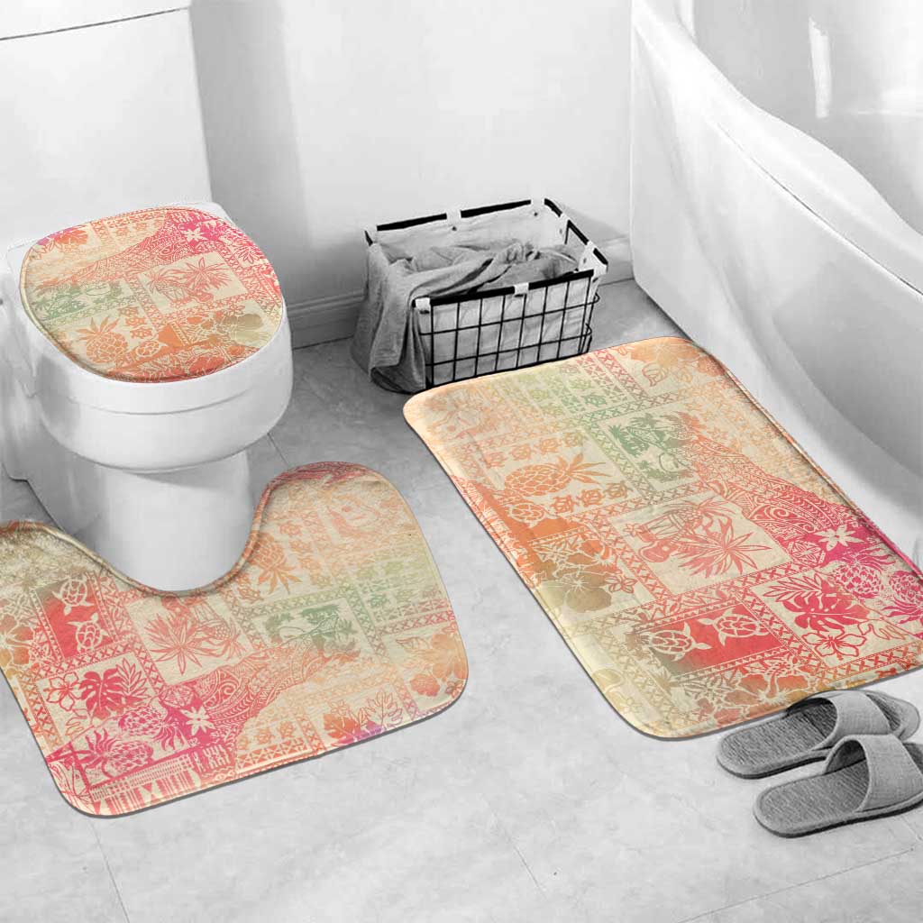 Hawaii Sweat Pink Ombre Bathroom Set Aloha Tribal Pattern - Polynesian Pride