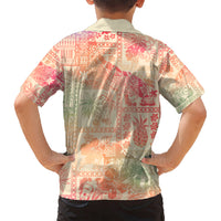 Hawaii Kid Hawaiian Shirt Aloha Tribal Pattern Sweat Pink Ombre LT9 - Polynesian Pride