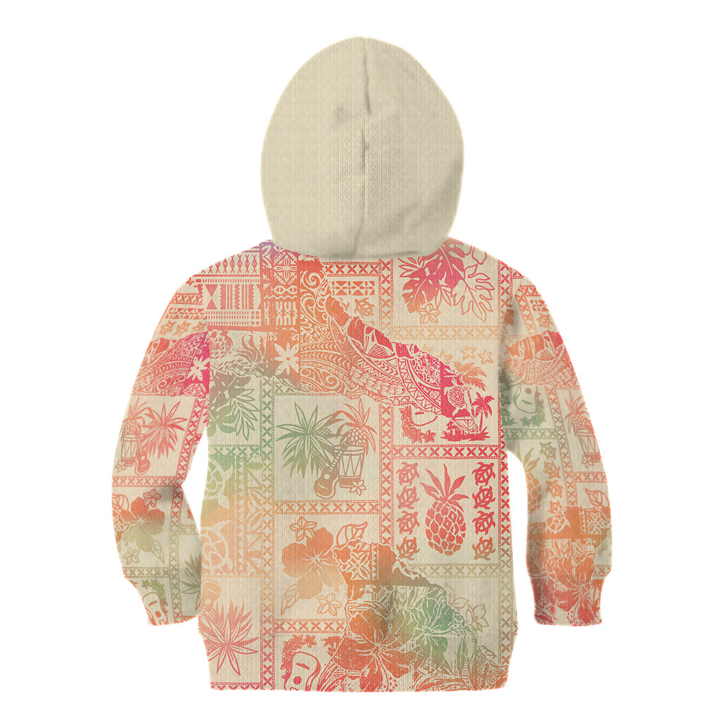 Hawaii Kid Hoodie Aloha Tribal Pattern Sweat Pink Ombre LT9 - Polynesian Pride