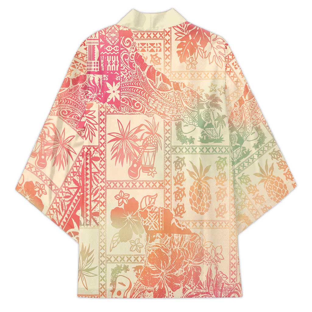 Hawaii Sweat Pink Ombre Kimono Aloha Tribal Pattern - Polynesian Pride