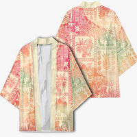 Hawaii Sweat Pink Ombre Kimono Aloha Tribal Pattern - Polynesian Pride