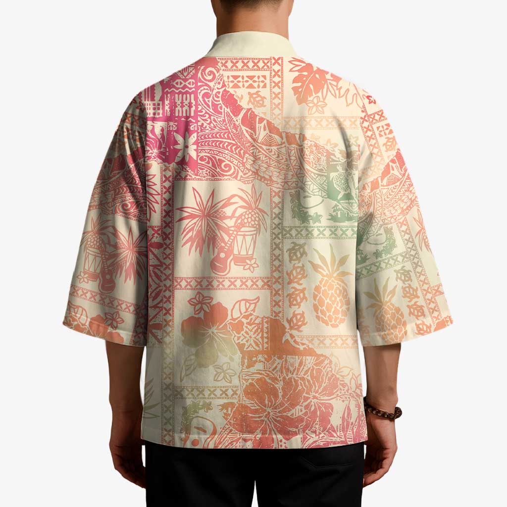 Hawaii Sweat Pink Ombre Kimono Aloha Tribal Pattern - Polynesian Pride