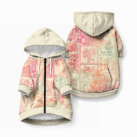 Hawaii Pet Hoodie Aloha Tribal Pattern Sweat Pink Ombre LT9 Zip-up Pink - Polynesian Pride