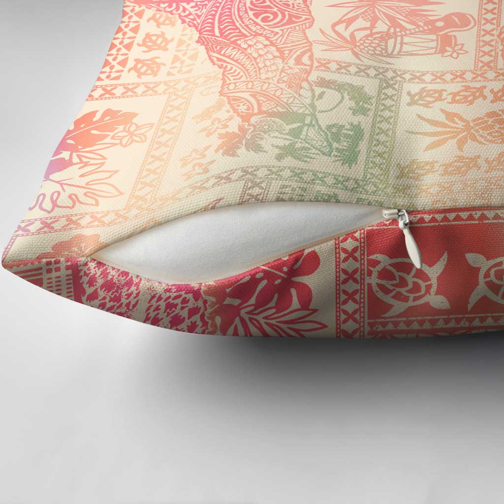 Hawaii Sweat Pink Ombre Pillow Cover Aloha Tribal Pattern - Polynesian Pride