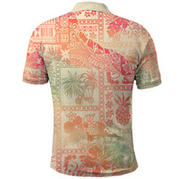 Hawaii Polo Shirt Aloha Tribal Pattern Sweat Pink Ombre LT9 - Polynesian Pride