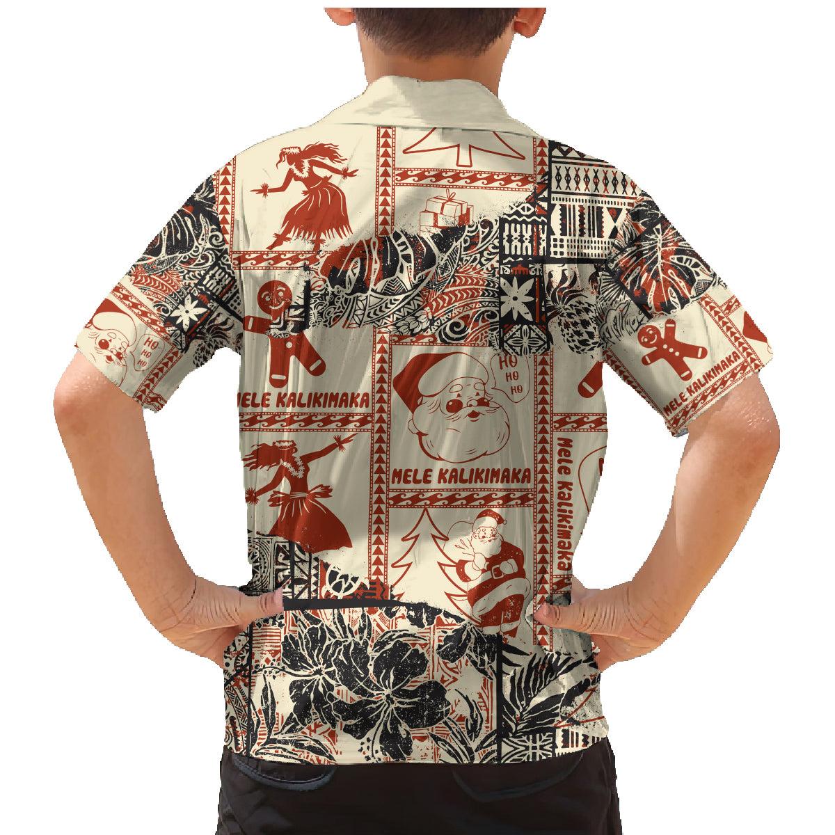 Aloha Hawaii Christmas Family Matching Mermaid Dress and Hawaiian Shirt Mele Kalikimaka Tapa Tribal Retro Style LT9 - Polynesian Pride