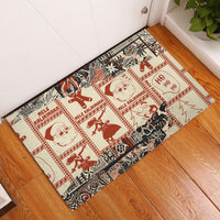 Aloha Hawaii Christmas Rubber Doormat Mele Kalikimaka Tapa Tribal Retro Style LT9 Beige - Polynesian Pride