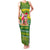Cook Islands Christmas Family Matching Tank Maxi Dress and Hawaiian Shirt Santa Beach Meri Kiritimiti LT9 Mom's Dress Green - Polynesian Pride