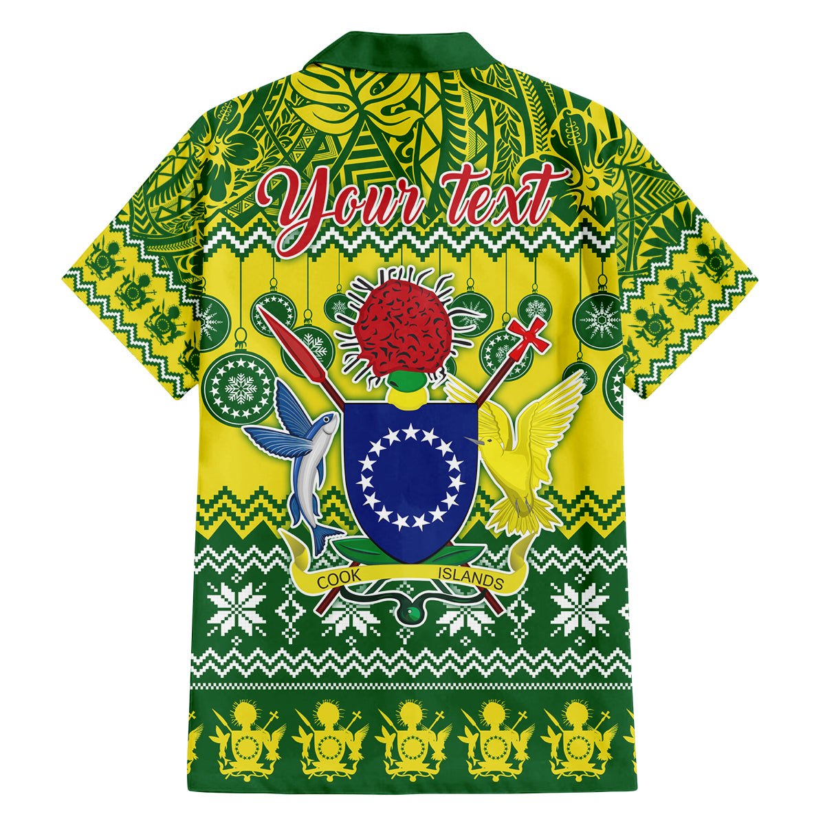 Personalised Cook Islands Christmas Family Matching Tank Maxi Dress and Hawaiian Shirt Santa Beach Meri Kiritimiti LT9 - Polynesian Pride