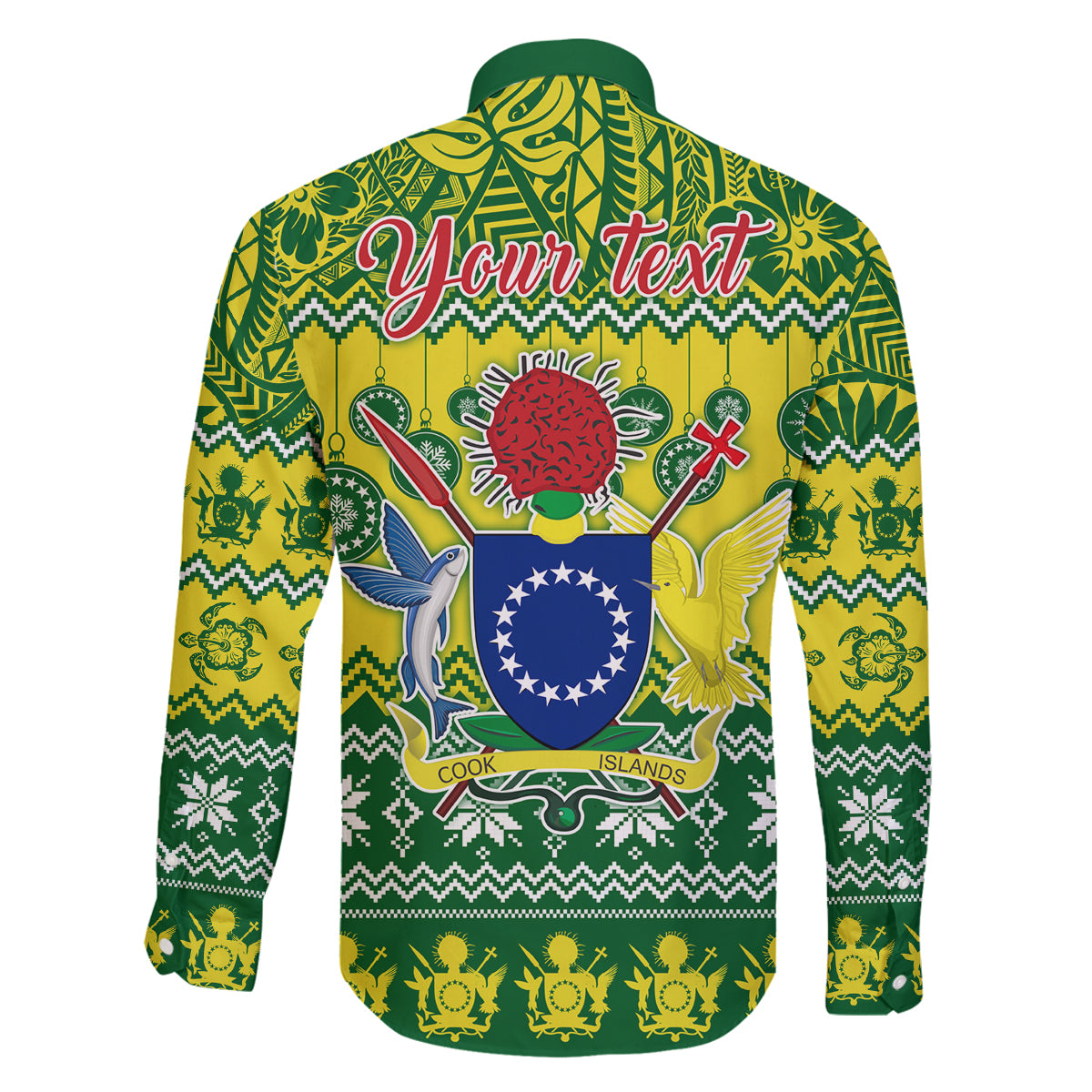 Personalised Cook Islands Christmas Family Matching Tank Maxi Dress and Hawaiian Shirt Santa Beach Meri Kiritimiti LT9 - Polynesian Pride