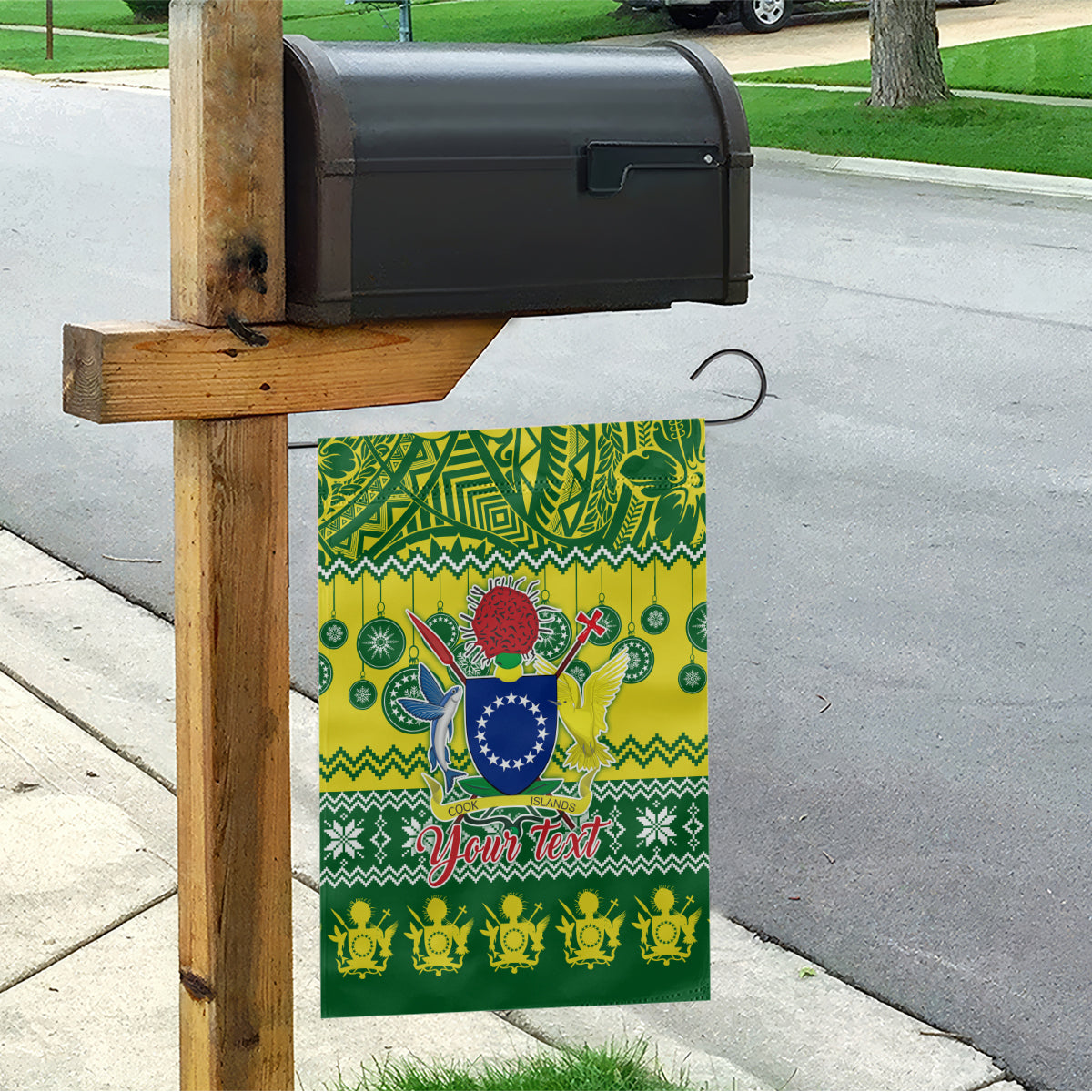 Personalised Cook Islands Christmas Garden Flag Santa Beach Meri Kiritimiti LT9 - Polynesian Pride