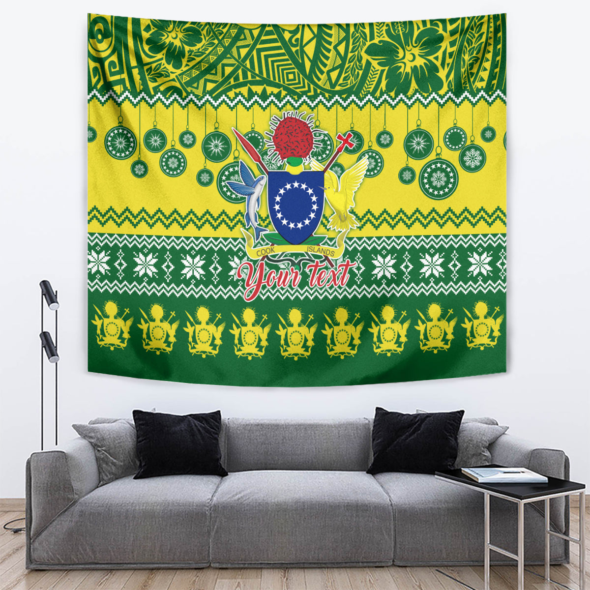 Personalised Cook Islands Christmas Tapestry Santa Beach Meri Kiritimiti LT9 - Polynesian Pride