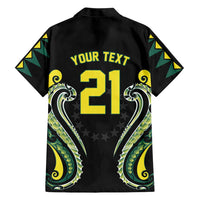 Custom Rugby Cook Islands Avaiki Family Matching Off Shoulder Maxi Dress and Hawaiian Shirt Black Kuki Airani Tribal Maori Inspired - Polynesian Pride