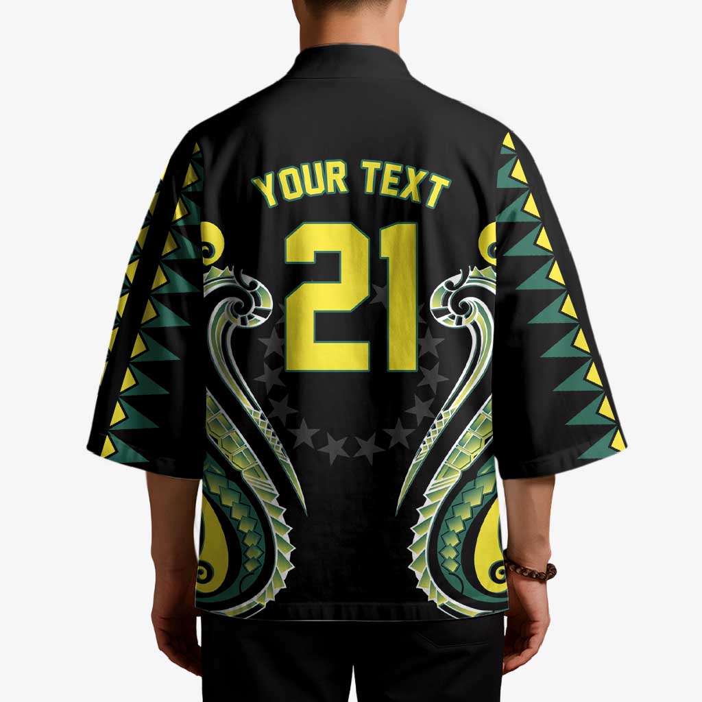 Custom Rugby Cook Islands Avaiki Kimono Black Kuki Airani Tribal Maori Inspired LT9 - Polynesian Pride