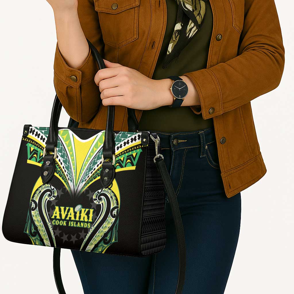 Rugby Cook Islands Avaiki Leather Bag Black Kuki Airani Tribal Maori Inspired LT9 - Polynesian Pride