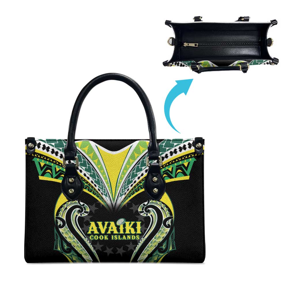 Rugby Cook Islands Avaiki Leather Bag Black Kuki Airani Tribal Maori Inspired LT9 - Polynesian Pride