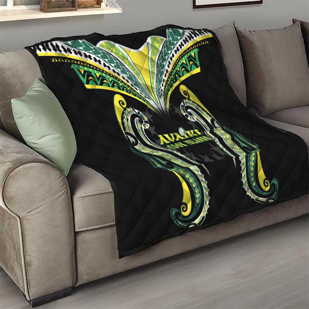 Rugby Cook Islands Avaiki Quilt Black Kuki Airani Tribal Maori Inspired LT9 - Polynesian Pride