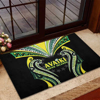 Rugby Cook Islands Avaiki Rubber Doormat Black Kuki Airani Tribal Maori Inspired LT9 - Polynesian Pride