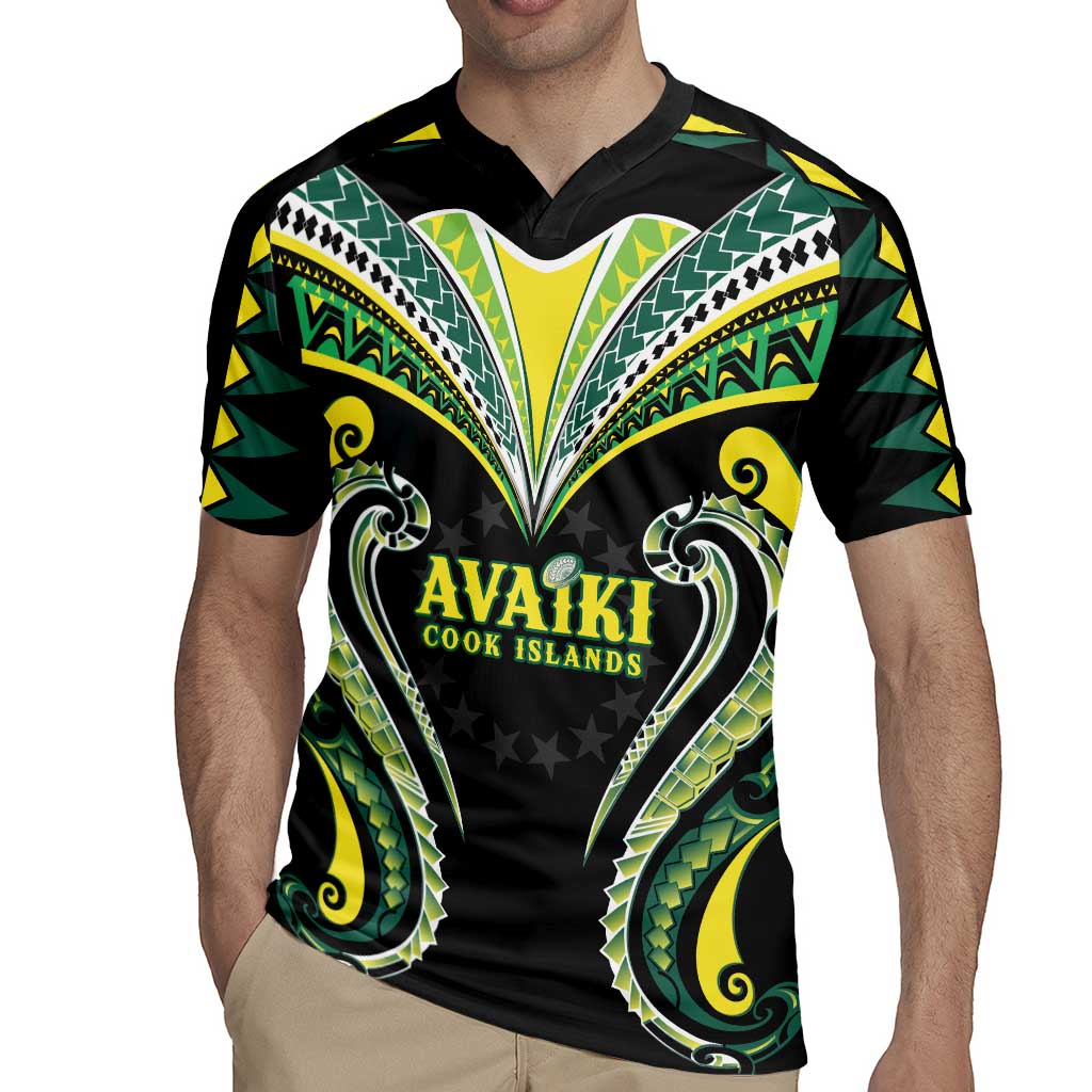 Custom Rugby Cook Islands Avaiki Rugby Jersey Black Kuki Airani Tribal Maori Inspired - Polynesian Pride