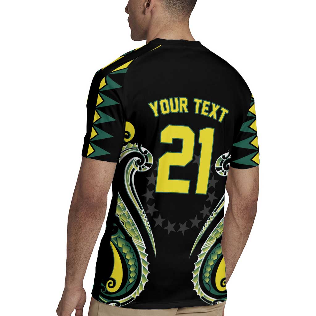 Custom Rugby Cook Islands Avaiki Rugby Jersey Black Kuki Airani Tribal Maori Inspired - Polynesian Pride