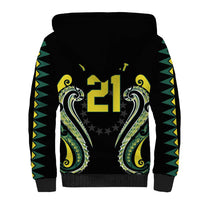 Custom Rugby Cook Islands Avaiki Sherpa Hoodie Black Kuki Airani Tribal Maori Inspired LT9 - Polynesian Pride