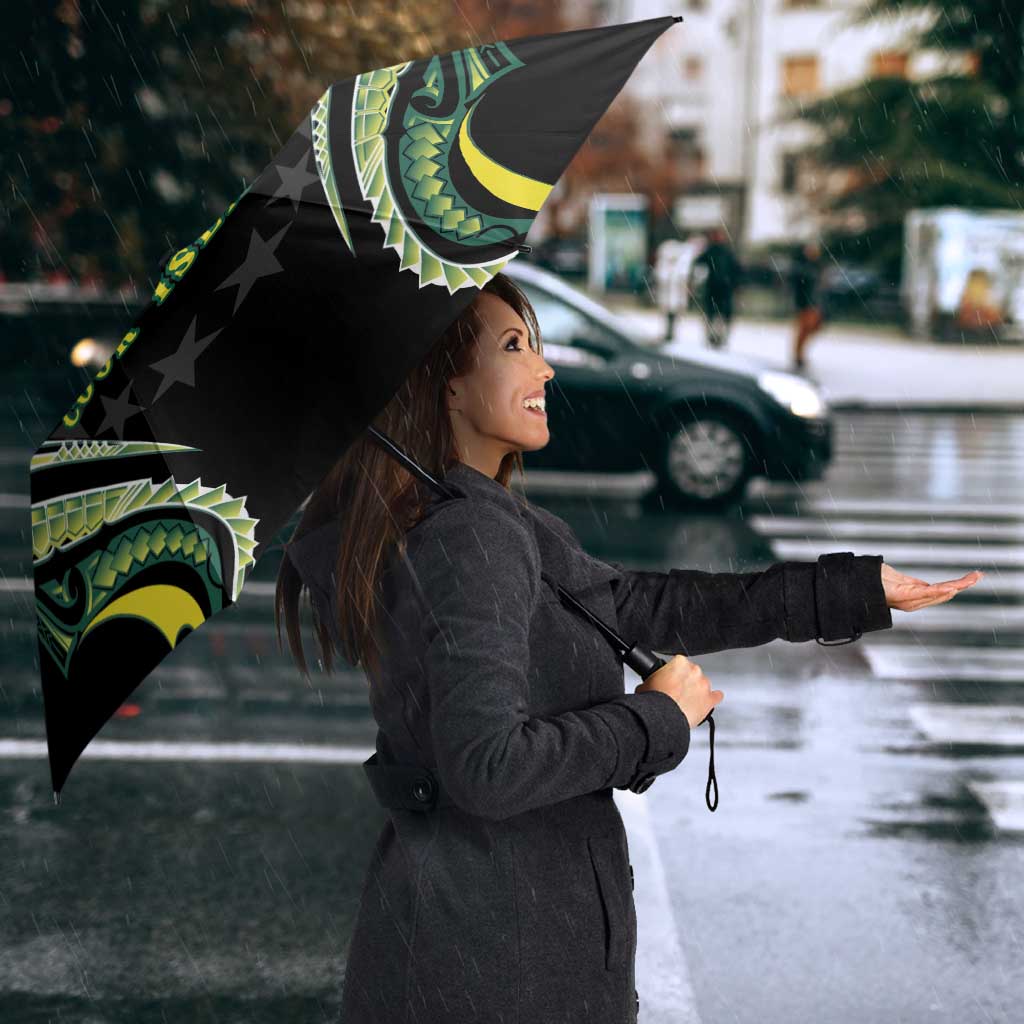Rugby Cook Islands Avaiki Umbrella Black Kuki Airani Tribal Maori Inspired LT9 - Polynesian Pride