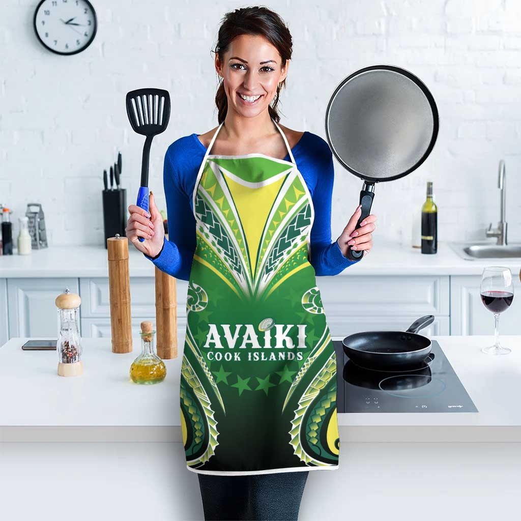 Rugby Cook Islands Avaiki Apron Green Kuki Airani Tribal Maori Inspired LT9 - Polynesian Pride