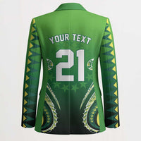 Custom Rugby Cook Islands Avaiki Blazer Green Kuki Airani Tribal Maori Inspired LT9 - Polynesian Pride