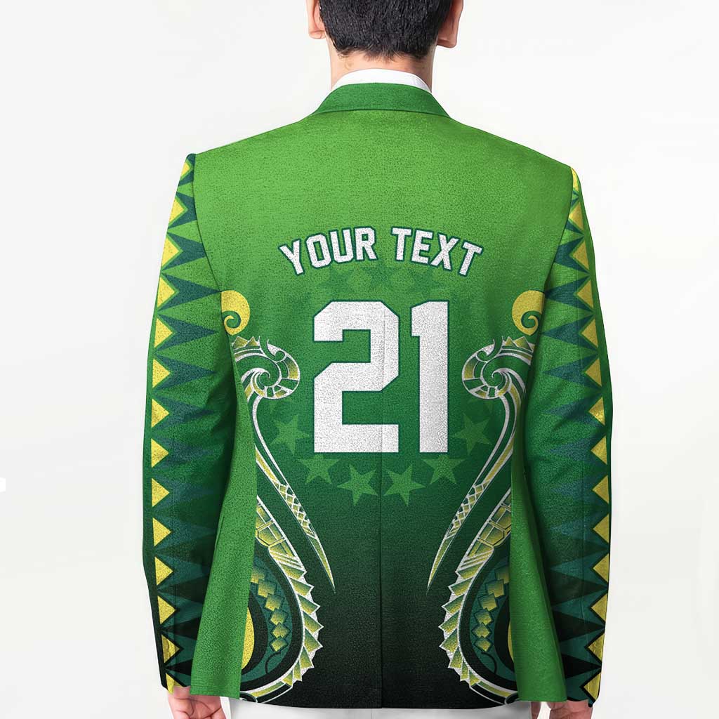 Custom Rugby Cook Islands Avaiki Blazer Green Kuki Airani Tribal Maori Inspired LT9 - Polynesian Pride