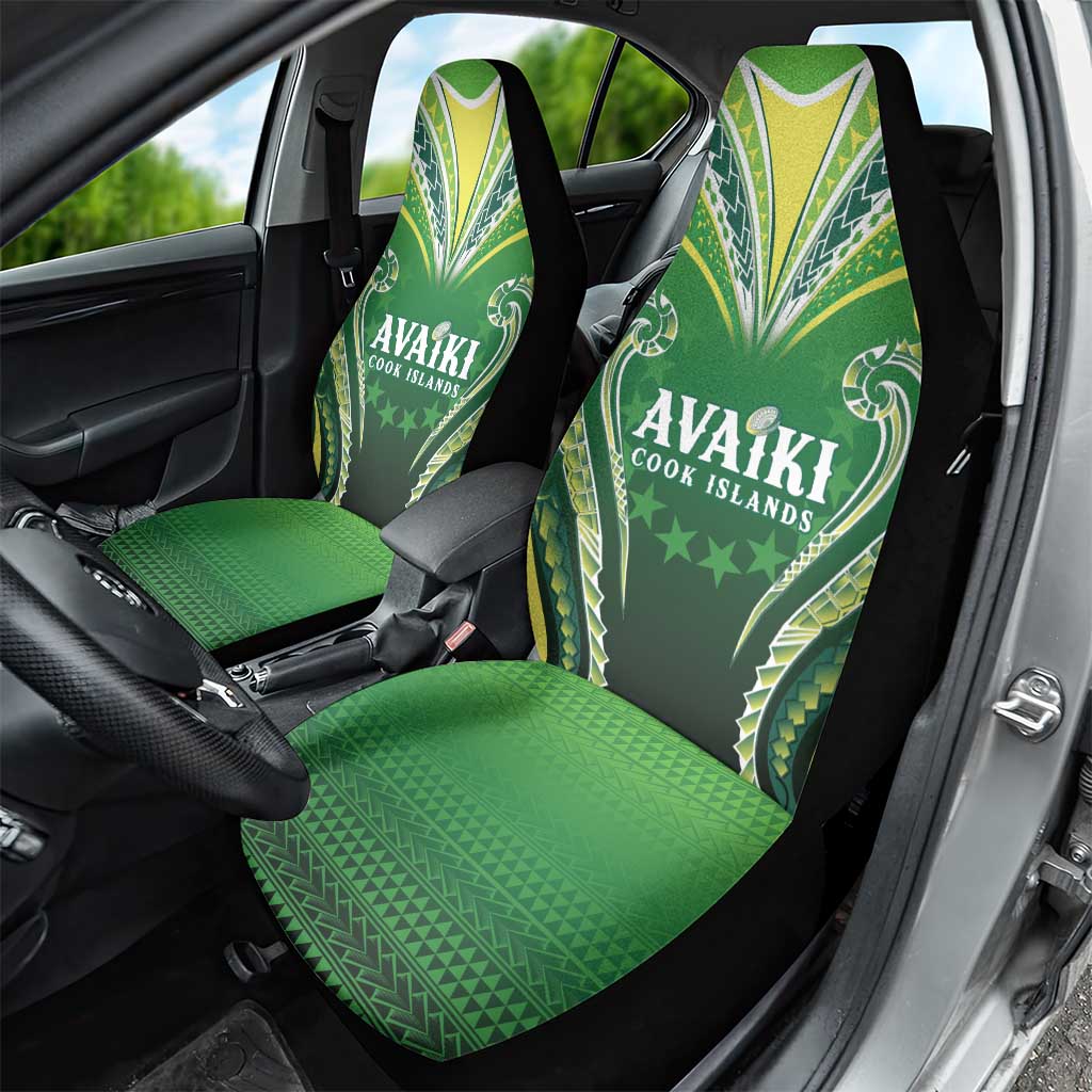 Rugby Cook Islands Avaiki Car Seat Cover Green Kuki Airani Tribal Maori Inspired LT9 - Polynesian Pride